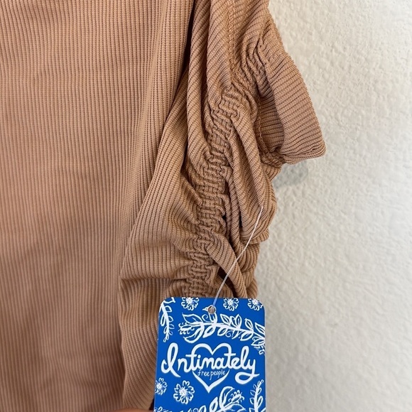 NWT Free People On Your Side Nude Ruched Bodysuit - Picture 11 of 12